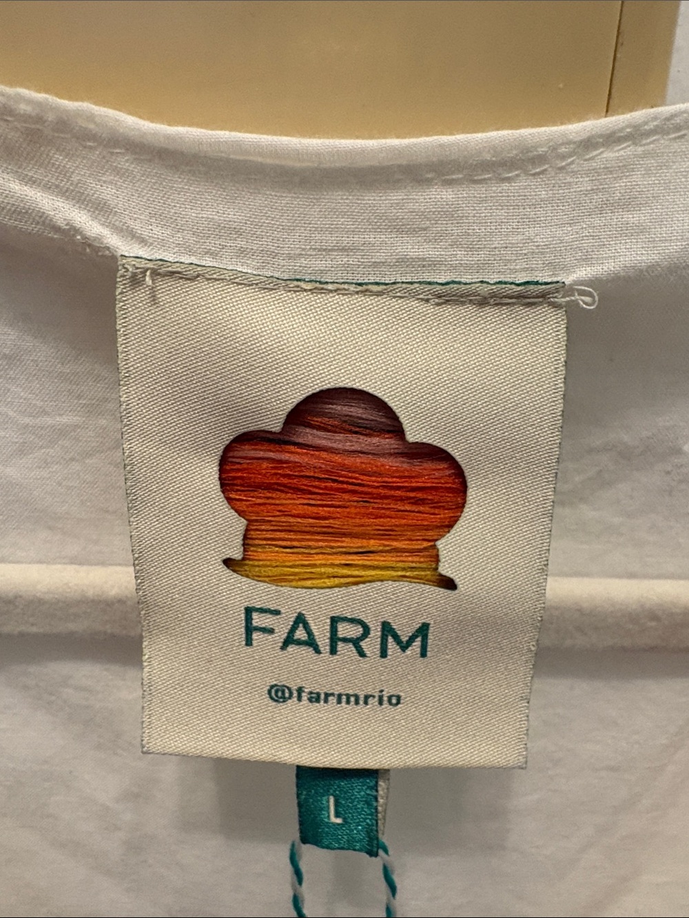 BNWT FARM Rio White Maxi Dress with Multicolor Ribbon Accents - Picture 3 of 5